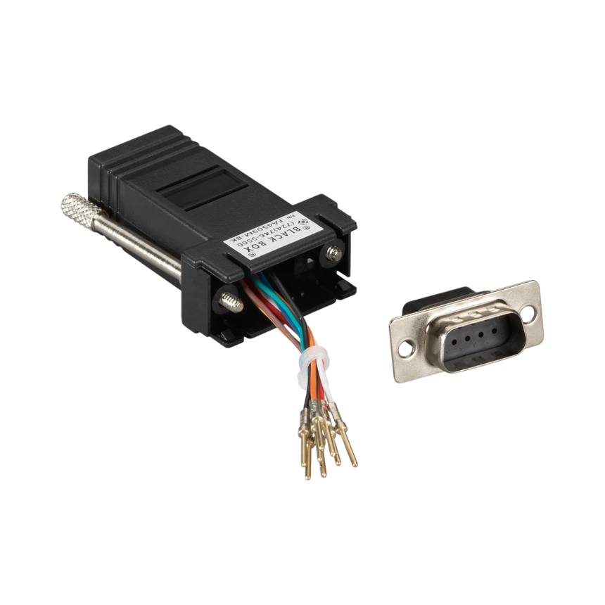 Black Box Modular DB9 Male to RJ45 Female Adapter Kit (Gray) — Being Shipped