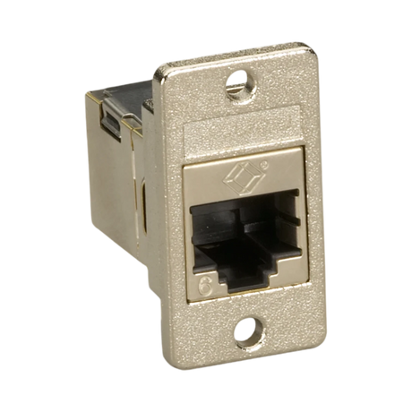 Black Box CAT6 Shielded RJ45 Panel-Mount Coupler (Silver) — Being Shipped