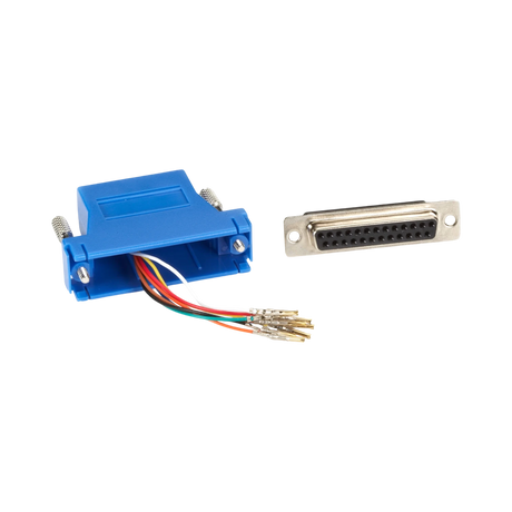 Black Box Modular Adapter Kit DB25 Female to RJ45 Female (Blue) — Being Shipped