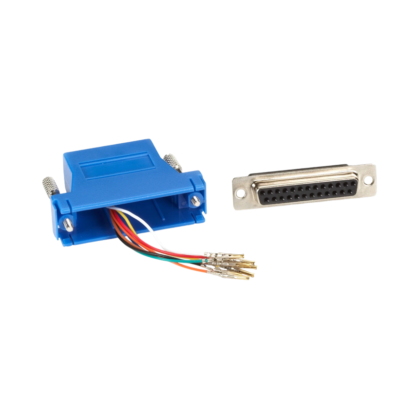 Black Box Modular Adapter Kit DB25 Female to RJ45 Female (Blue) — Being Shipped