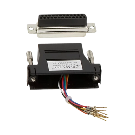 Black Box Modular Adapter Kit DB25 Female to RJ45 Female (Black) — Being Shipped