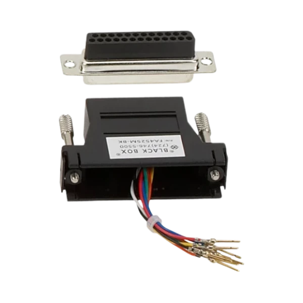 Black Box Modular Adapter Kit DB25 Female to RJ45 Female (Black) — Being Shipped