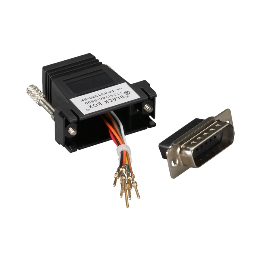 Black Box DB15 Male to RJ45 Female Modular Adapter Kit (Black) — Being Shipped