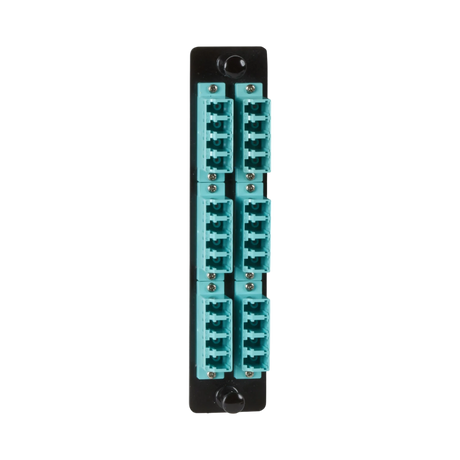 Black Box High-Density 10G Fiber Adapter Panel with 12 LC Duplex (Aqua) — Being Shipped