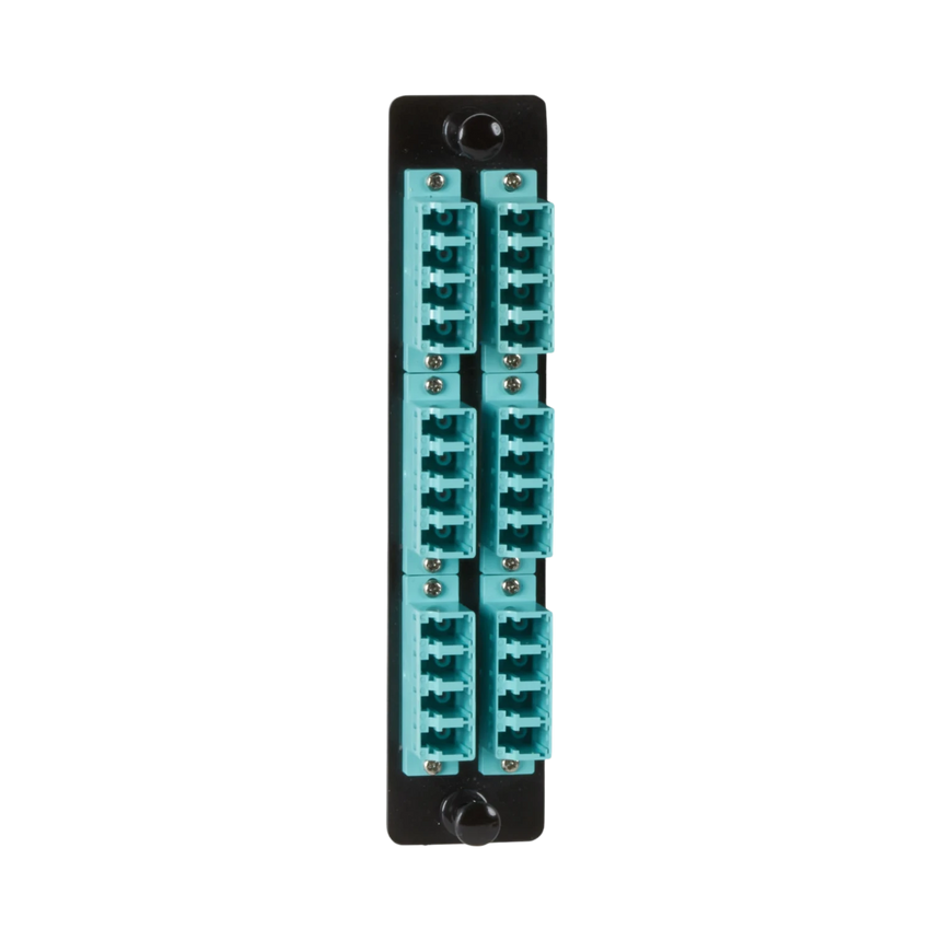 Black Box High-Density 10G Fiber Adapter Panel with 12 LC Duplex (Aqua) — Being Shipped