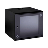 Black Box Wallmount Cabinet 10U with M6 Rails & Fan (Black) — Being Shipped