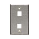 Black Box Single-Gang 2-Port Stainless Steel Wallplate — Being Shipped