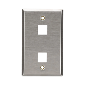 Black Box Single-Gang 2-Port Stainless Steel Wallplate — Being Shipped