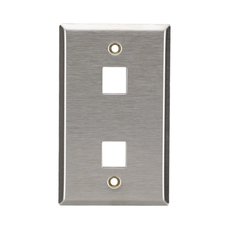 Black Box Single-Gang 2-Port Stainless Steel Wallplate — Being Shipped