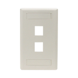 Black Box Single-Gang 2-Port Keystone Wallplate (White) — Being Shipped