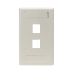 Black Box Single-Gang 2-Port Keystone Wallplate (White) — Being Shipped