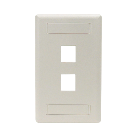 Black Box Single-Gang 2-Port Keystone Wallplate (White) — Being Shipped