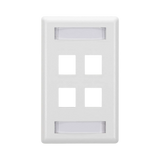 Black Box GigaStation2 Single-Gang 4-Port Wallplate (White) — Being Shipped