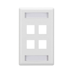 Black Box GigaStation2 Single-Gang 4-Port Wallplate (White) — Being Shipped