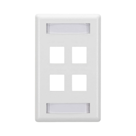 Black Box GigaStation2 Single-Gang 4-Port Wallplate (White) — Being Shipped