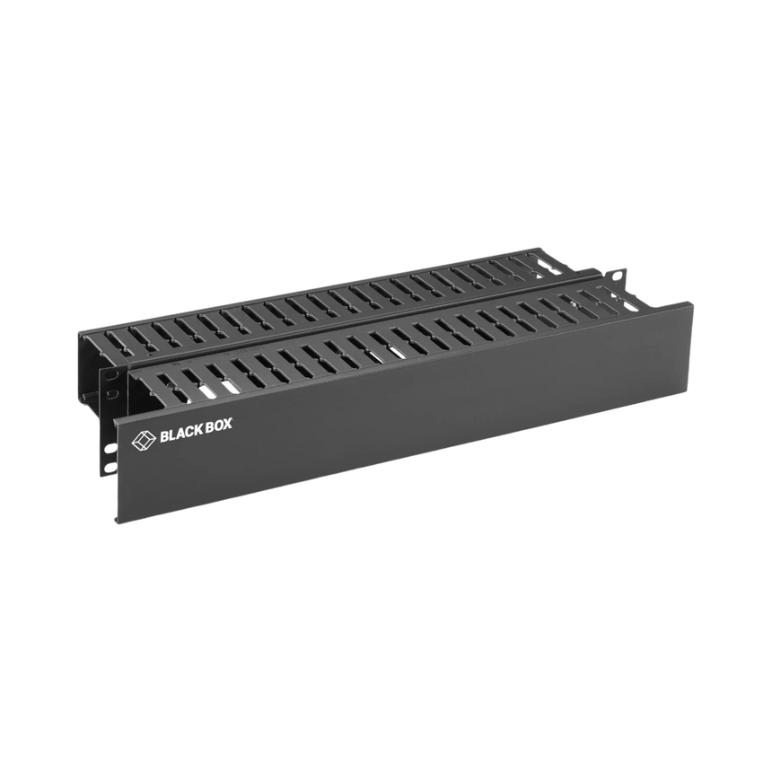 Black Box 2U 19inch Rackmount Horizontal Cable Manager with Cover — Being Shipped
