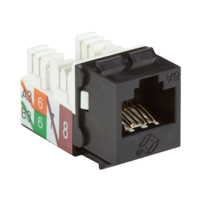 Black Box GigaTrue 2 CAT6A Keystone Jack Unshielded (Black) — Being Shipped
