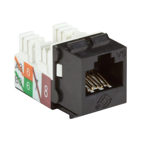 Black Box GigaTrue 2 CAT6A Keystone Jack Unshielded (Black) — Being Shipped