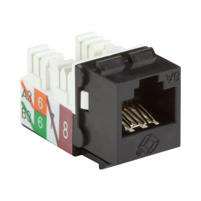 Black Box GigaTrue 2 CAT6A Keystone Jack Unshielded (Black) — Being Shipped