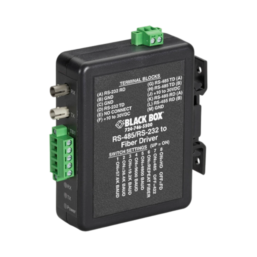 Black Box Industrial RS232/422/485 Fiber Extender — Being Shipped