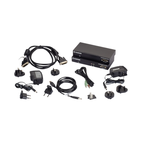 Black Box KVX Series Fiber KVM Extender Kit with DVI-D, USB, Audio — Being Shipped