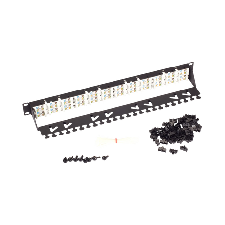 Black Box CAT6A 24-Port Rackmount Patch Panel 1U PoE+ — Being Shipped