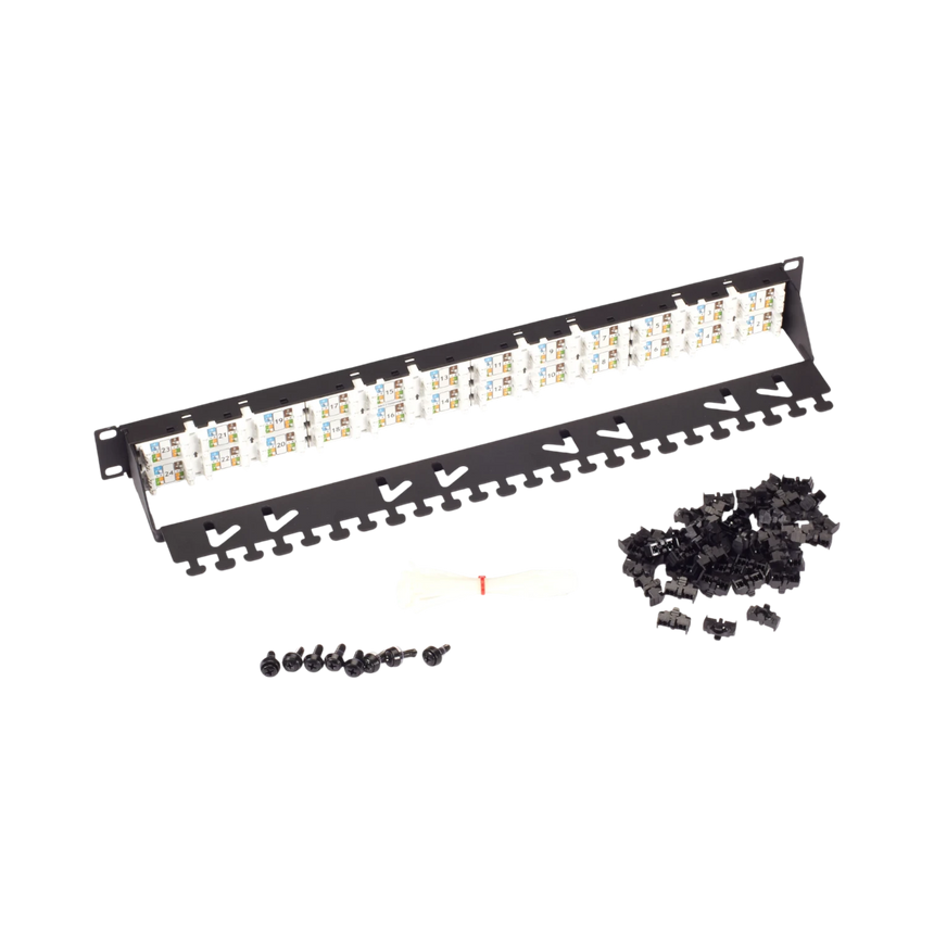 Black Box CAT6A 24-Port Rackmount Patch Panel 1U PoE+ — Being Shipped