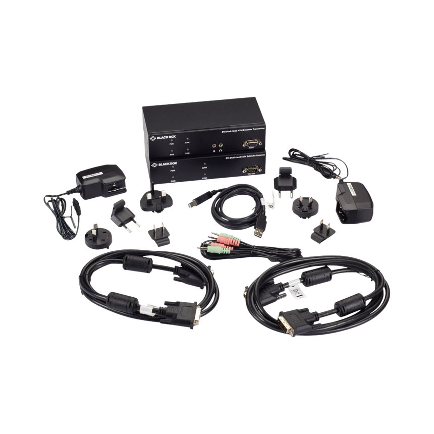 Black Box KVX DVI-D Dual-Monitor KVM Extender Kit over Fiber — Being Shipped