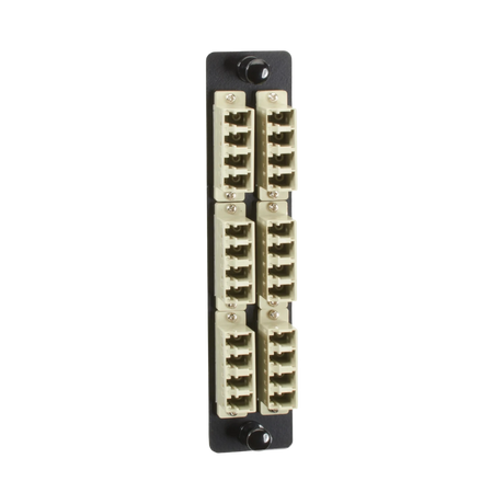 Black Box High-Density Multimode 12-LC Fiber Adapter Panel (Beige) — Being Shipped