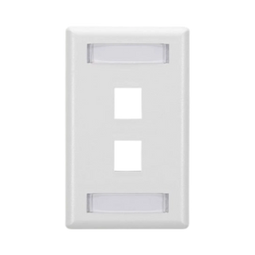 Black Box 2-Port Single-Gang Keystone Wallplate (White) — Being Shipped