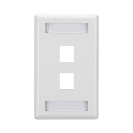 Black Box 2-Port Single-Gang Keystone Wallplate (White) — Being Shipped