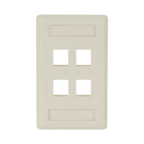 Black Box Single-Gang 4-Port Keystone Wallplate (Off-White) — Being Shipped