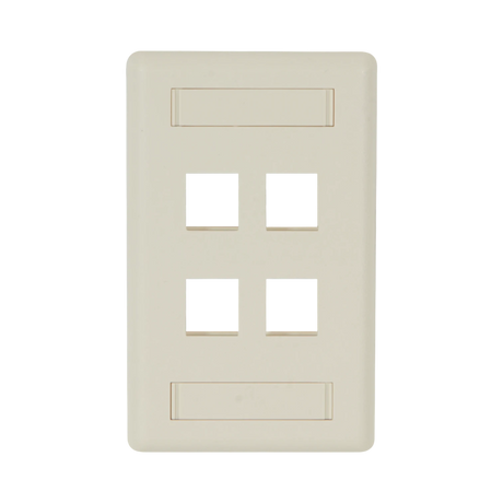 Black Box Single-Gang 4-Port Keystone Wallplate (Off-White) — Being Shipped