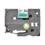 Brother TZe741 18mm Black on Green Laminated Tape — Being Shipped