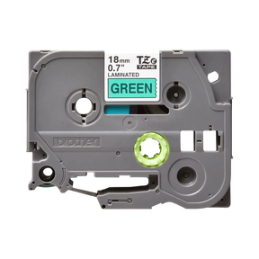 Brother TZe741 18mm Black on Green Laminated Tape — Being Shipped