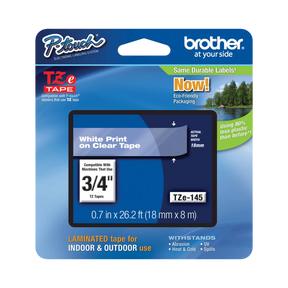 Brother 12mm Black on Clear Acid-Free Laminated Tape — Being Shipped