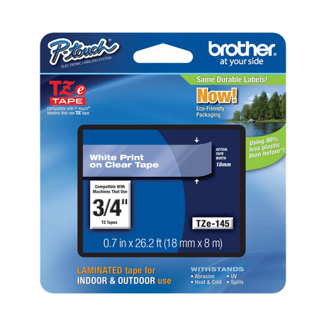 Brother 12mm Black on Clear Acid-Free Laminated Tape — Being Shipped