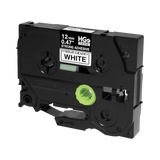 Brother 12mm Black on White Extra-Strength Laminated Tape (5-pack) — Being Shipped