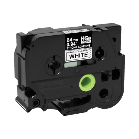 Brother 24mm Black on White HGe Tape with Extra Strength Adhesive — Being Shipped