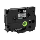 Brother 18mm Black on Matte Silver Tape with Extra Strength Adhesive — Being Shipped