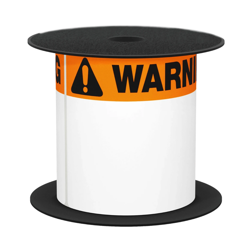 Brother 4"x6" Orange Warning Die-Cut ANSI/OSHA Label — Being Shipped
