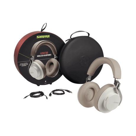 Shure AONIC 50 Wireless Noise-Canceling Headphones (White & Gold) — Being Shipped