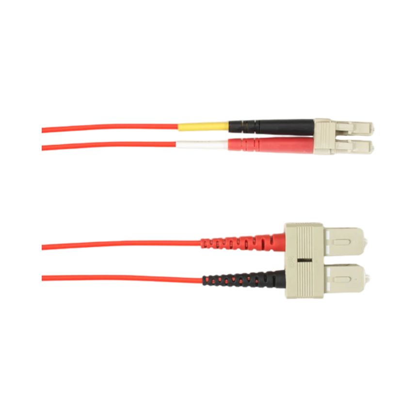 Black Box 3.2ft OM3 50/125 SC to LC Multimode Fiber Patch Cable LSZH (Red) — Being Shipped