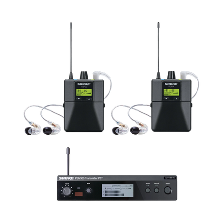Shure PSM 300 Twin-Pack Pro Wireless In-Ear Monitor Kit (G20: 488 to 512 MHz) — Being Shipped