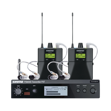 Shure PSM 300 Twin-Pack Pro Wireless In-Ear Monitor Kit (G20: 488 to 512 MHz) — Being Shipped