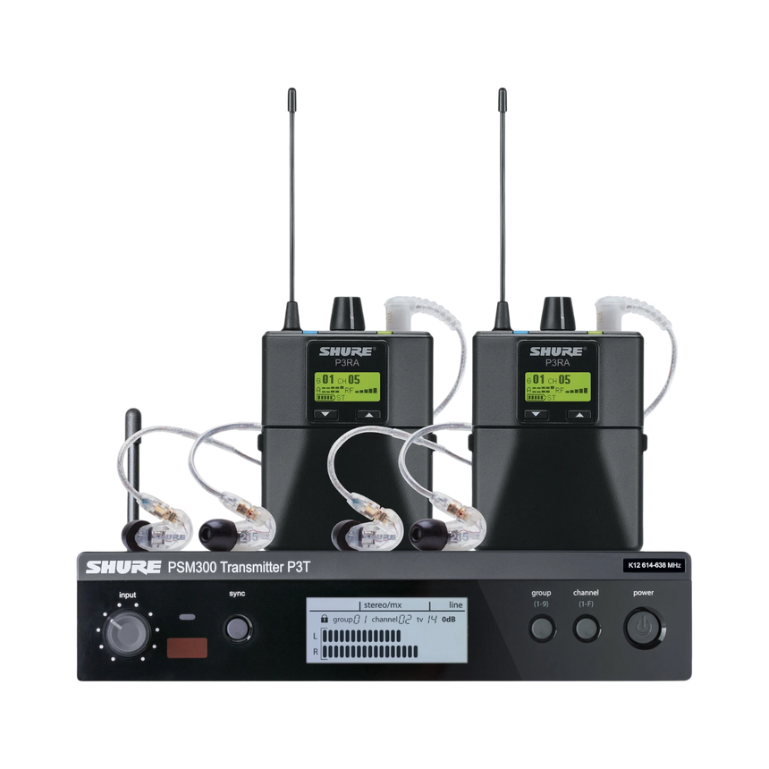 Shure PSM 300 Twin-Pack Pro Wireless In-Ear Monitor Kit (G20: 488 to 512 MHz) — Being Shipped