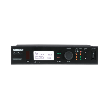 Shure ULXD4 Single-Channel Digital Wireless Receiver (J50A: 572 to 608 + 614 to 616 MHz) — Being Shipped