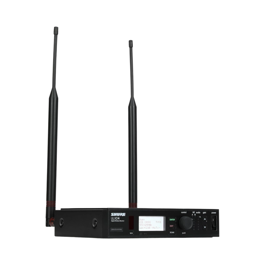 Shure ULXD4 Single-Channel Digital Wireless Receiver (J50A: 572 to 608 + 614 to 616 MHz) — Being Shipped