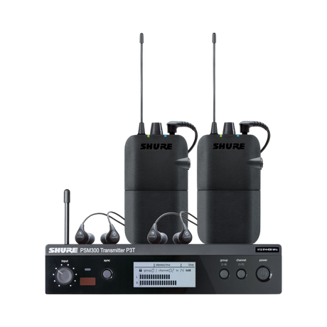 Shure PSM 300 Twin-Pack Wireless In-Ear Monitor Kit (G20: 488 to 512 MHz) — Being Shipped