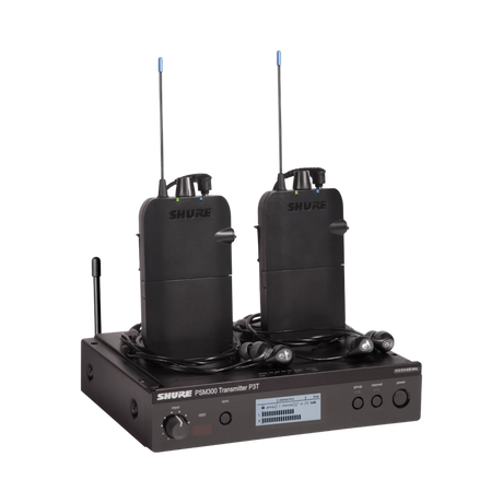 Shure PSM 300 Twin-Pack Wireless In-Ear Monitor Kit (G20: 488 to 512 MHz) — Being Shipped